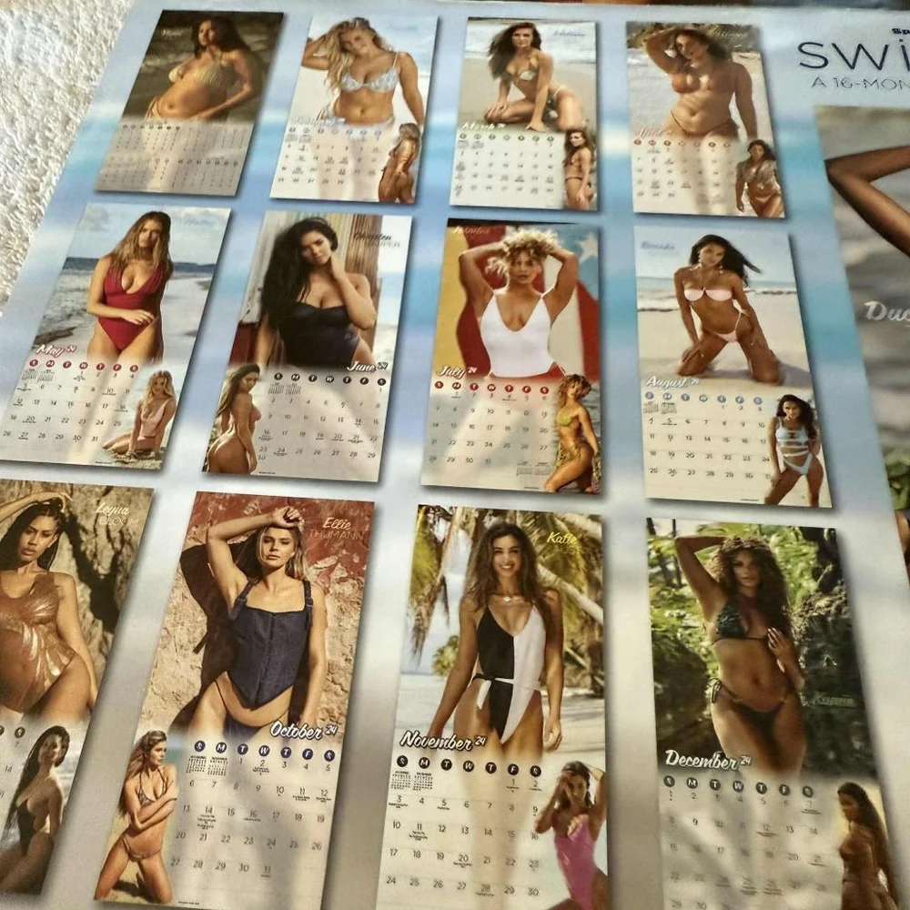 Lot of 5 Sports Illustrated 2024 Swimsuit Calendar One Size Black Brown